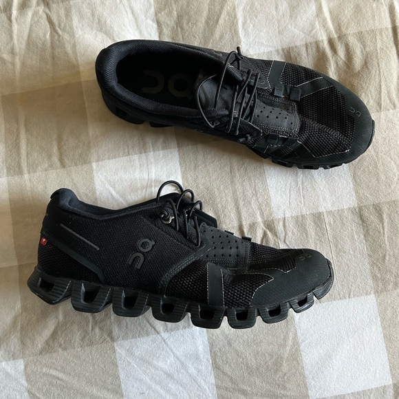 On Running Shoes - On Running On Cloud "Cloud 5"  Women’s Swiss Engineering All Black Running Shoes